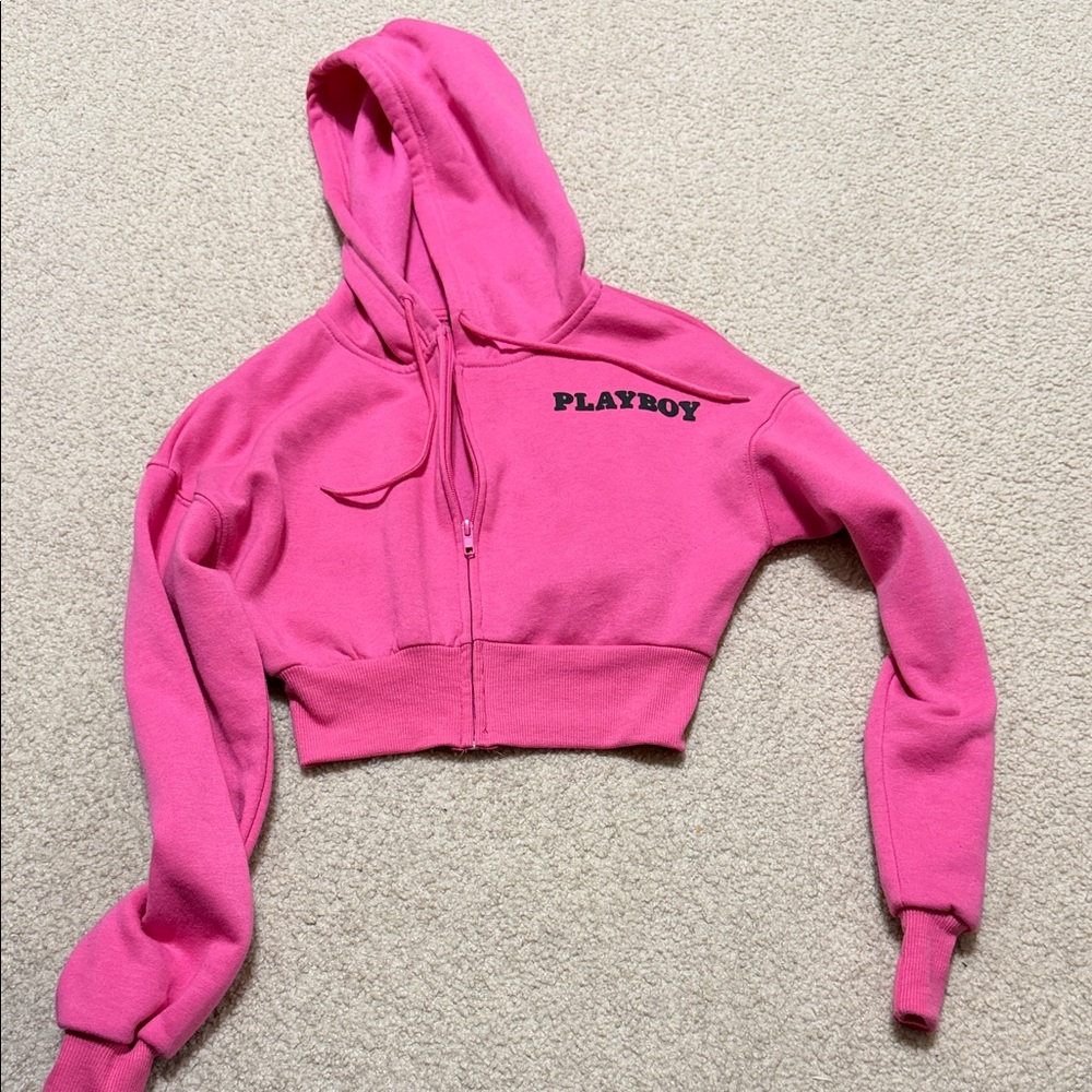 Playboy Hot Pink Hoodie with Black Logo